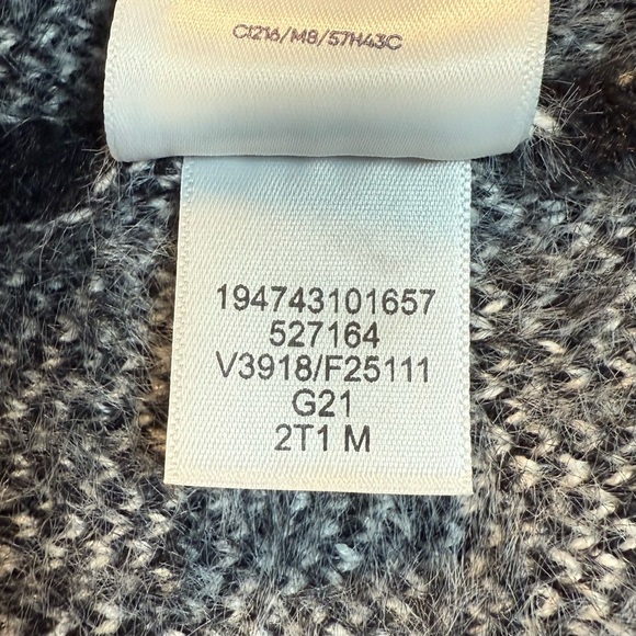 Lands' End Fair Isle Cowl Neck Pullover Sweater Women's M (10-12) Black/White - Picture 10 of 11